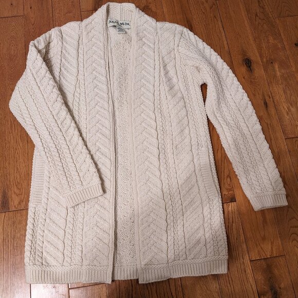 100% merino Open-front Sweater Cardigan - Picture 1 of 3